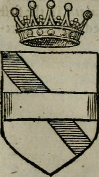 An illustration from A catalogve and succession of the kings, princes, dukes, marquesses, earles, and viscounts of this realme of England, since the Norman conquest, to this present yeere 1622. Together with their armes, wiues, and children; the times of their deaths and burials, with many of their memorable actions, 1622, leaf 181