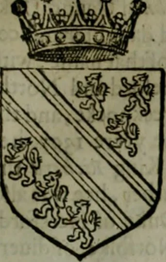 An illustration from A catalogve and succession of the kings, princes, dukes, marquesses, earles, and viscounts of this realme of England, since the Norman conquest, to this present yeere 1622. Together with their armes, wiues, and children; the times of their deaths and burials, with many of their memorable actions, 1622, leaf 186
