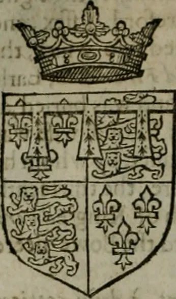 An illustration from A catalogve and succession of the kings, princes, dukes, marquesses, earles, and viscounts of this realme of England, since the Norman conquest, to this present yeere 1622. Together with their armes, wiues, and children; the times of their deaths and burials, with many of their memorable actions, 1622, leaf 187