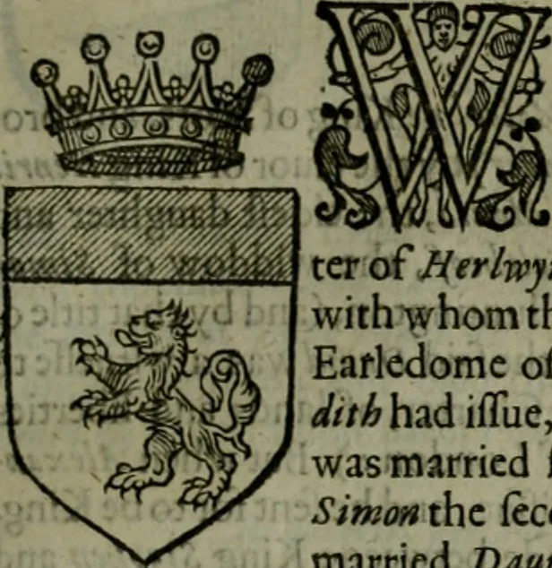 An illustration from A catalogve and succession of the kings, princes, dukes, marquesses, earles, and viscounts of this realme of England, since the Norman conquest, to this present yeere 1622. Together with their armes, wiues, and children; the times of their deaths and burials, with many of their memorable actions, 1622, leaf 188
