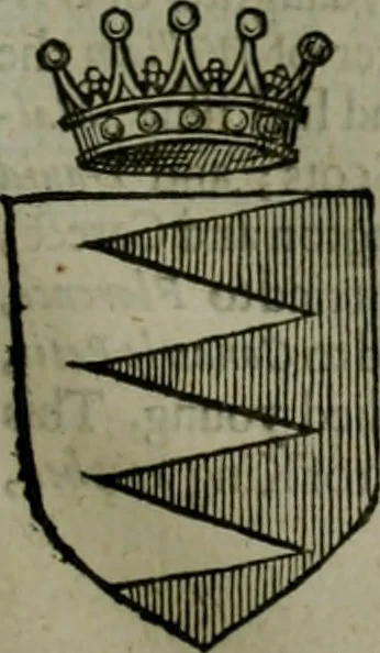 An illustration from A catalogve and succession of the kings, princes, dukes, marquesses, earles, and viscounts of this realme of England, since the Norman conquest, to this present yeere 1622. Together with their armes, wiues, and children; the times of their deaths and burials, with many of their memorable actions, 1622, leaf 188