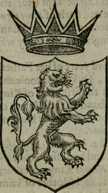 An illustration from A catalogve and succession of the kings, princes, dukes, marquesses, earles, and viscounts of this realme of England, since the Norman conquest, to this present yeere 1622. Together with their armes, wiues, and children; the times of their deaths and burials, with many of their memorable actions, 1622, leaf 19