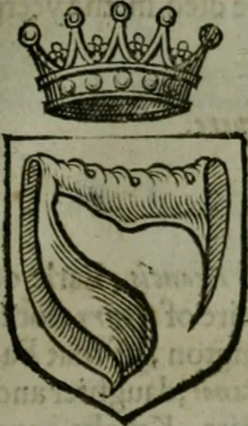 An illustration from A catalogve and succession of the kings, princes, dukes, marquesses, earles, and viscounts of this realme of England, since the Norman conquest, to this present yeere 1622. Together with their armes, wiues, and children; the times of their deaths and burials, with many of their memorable actions, 1622, leaf 196