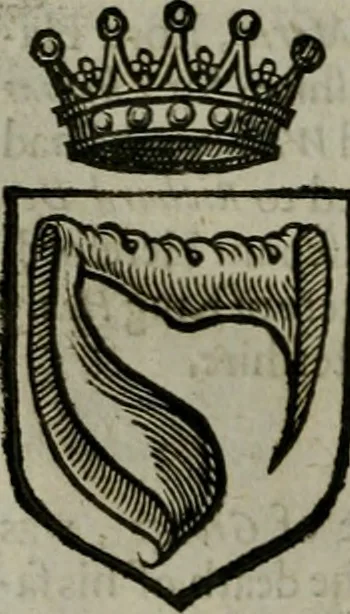 An illustration from A catalogve and succession of the kings, princes, dukes, marquesses, earles, and viscounts of this realme of England, since the Norman conquest, to this present yeere 1622. Together with their armes, wiues, and children; the times of their deaths and burials, with many of their memorable actions, 1622, leaf 197