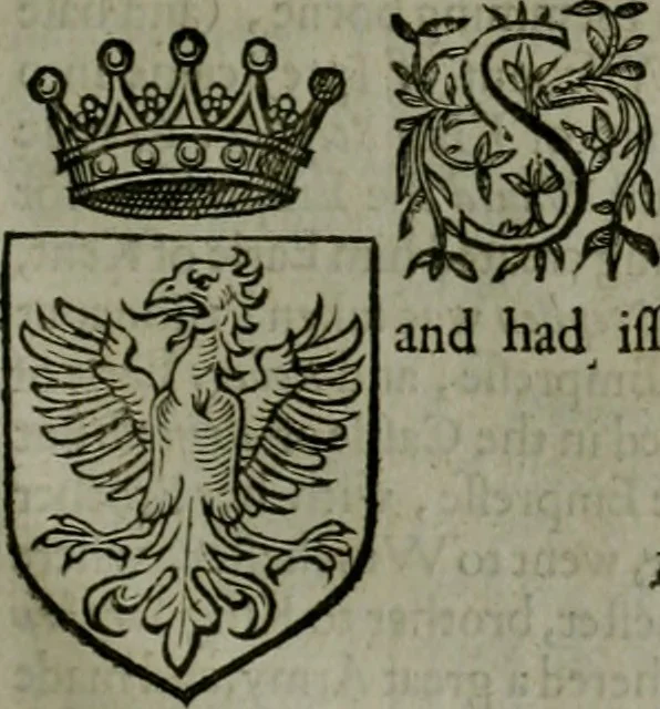An illustration from A catalogve and succession of the kings, princes, dukes, marquesses, earles, and viscounts of this realme of England, since the Norman conquest, to this present yeere 1622. Together with their armes, wiues, and children; the times of their deaths and burials, with many of their memorable actions, 1622, leaf 198
