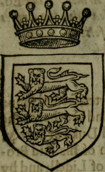 An illustration from A catalogve and succession of the kings, princes, dukes, marquesses, earles, and viscounts of this realme of England, since the Norman conquest, to this present yeere 1622. Together with their armes, wiues, and children; the times of their deaths and burials, with many of their memorable actions, 1622, leaf 202
