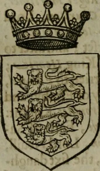 An illustration from A catalogve and succession of the kings, princes, dukes, marquesses, earles, and viscounts of this realme of England, since the Norman conquest, to this present yeere 1622. Together with their armes, wiues, and children; the times of their deaths and burials, with many of their memorable actions, 1622, leaf 203