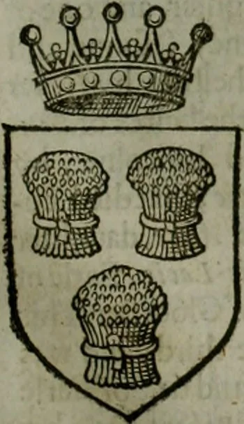 An illustration from A catalogve and succession of the kings, princes, dukes, marquesses, earles, and viscounts of this realme of England, since the Norman conquest, to this present yeere 1622. Together with their armes, wiues, and children; the times of their deaths and burials, with many of their memorable actions, 1622, leaf 210