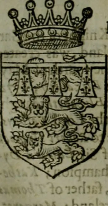An illustration from A catalogve and succession of the kings, princes, dukes, marquesses, earles, and viscounts of this realme of England, since the Norman conquest, to this present yeere 1622. Together with their armes, wiues, and children; the times of their deaths and burials, with many of their memorable actions, 1622, leaf 212