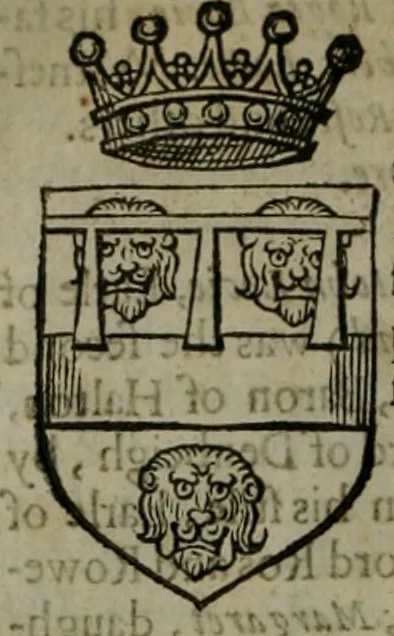 An illustration from A catalogve and succession of the kings, princes, dukes, marquesses, earles, and viscounts of this realme of England, since the Norman conquest, to this present yeere 1622. Together with their armes, wiues, and children; the times of their deaths and burials, with many of their memorable actions, 1622, leaf 213