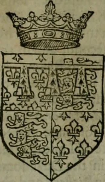 An illustration from A catalogve and succession of the kings, princes, dukes, marquesses, earles, and viscounts of this realme of England, since the Norman conquest, to this present yeere 1622. Together with their armes, wiues, and children; the times of their deaths and burials, with many of their memorable actions, 1622, leaf 218