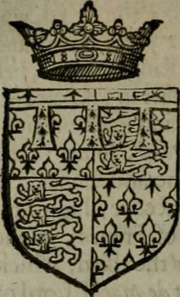 An illustration from A catalogve and succession of the kings, princes, dukes, marquesses, earles, and viscounts of this realme of England, since the Norman conquest, to this present yeere 1622. Together with their armes, wiues, and children; the times of their deaths and burials, with many of their memorable actions, 1622, leaf 219