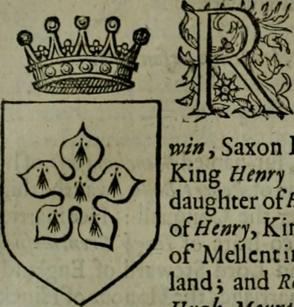 An illustration from A catalogve and succession of the kings, princes, dukes, marquesses, earles, and viscounts of this realme of England, since the Norman conquest, to this present yeere 1622. Together with their armes, wiues, and children; the times of their deaths and burials, with many of their memorable actions, 1622, leaf 220