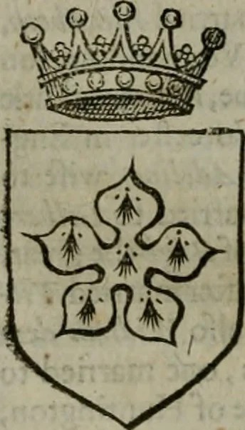 An illustration from A catalogve and succession of the kings, princes, dukes, marquesses, earles, and viscounts of this realme of England, since the Norman conquest, to this present yeere 1622. Together with their armes, wiues, and children; the times of their deaths and burials, with many of their memorable actions, 1622, leaf 221