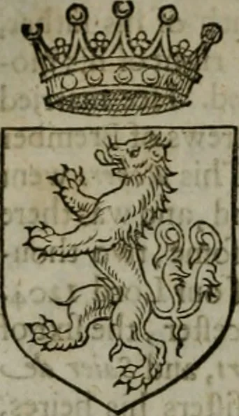 An illustration from A catalogve and succession of the kings, princes, dukes, marquesses, earles, and viscounts of this realme of England, since the Norman conquest, to this present yeere 1622. Together with their armes, wiues, and children; the times of their deaths and burials, with many of their memorable actions, 1622, leaf 223