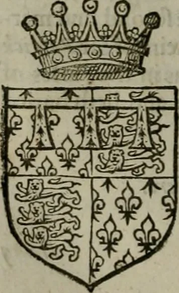 An illustration from A catalogve and succession of the kings, princes, dukes, marquesses, earles, and viscounts of this realme of England, since the Norman conquest, to this present yeere 1622. Together with their armes, wiues, and children; the times of their deaths and burials, with many of their memorable actions, 1622, leaf 225