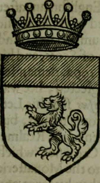 An illustration from A catalogve and succession of the kings, princes, dukes, marquesses, earles, and viscounts of this realme of England, since the Norman conquest, to this present yeere 1622. Together with their armes, wiues, and children; the times of their deaths and burials, with many of their memorable actions, 1622, leaf 236