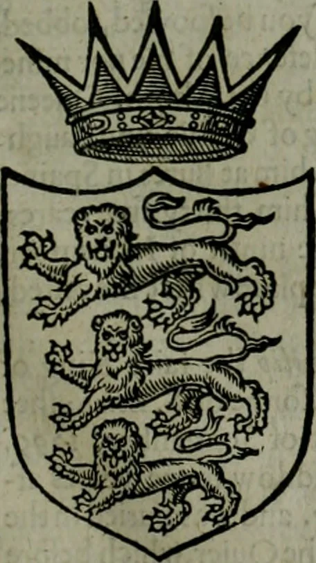 An illustration from A catalogve and succession of the kings, princes, dukes, marquesses, earles, and viscounts of this realme of England, since the Norman conquest, to this present yeere 1622. Together with their armes, wiues, and children; the times of their deaths and burials, with many of their memorable actions, 1622, leaf 24
