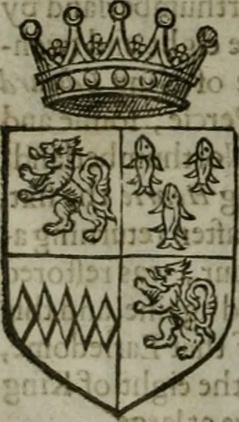 An illustration from A catalogve and succession of the kings, princes, dukes, marquesses, earles, and viscounts of this realme of England, since the Norman conquest, to this present yeere 1622. Together with their armes, wiues, and children; the times of their deaths and burials, with many of their memorable actions, 1622, leaf 241