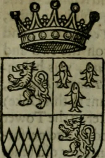 An illustration from A catalogve and succession of the kings, princes, dukes, marquesses, earles, and viscounts of this realme of England, since the Norman conquest, to this present yeere 1622. Together with their armes, wiues, and children; the times of their deaths and burials, with many of their memorable actions, 1622, leaf 242