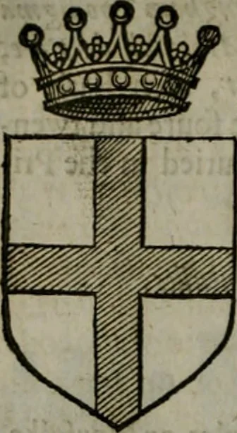 An illustration from A catalogve and succession of the kings, princes, dukes, marquesses, earles, and viscounts of this realme of England, since the Norman conquest, to this present yeere 1622. Together with their armes, wiues, and children; the times of their deaths and burials, with many of their memorable actions, 1622, leaf 247