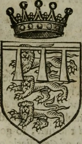 An illustration from A catalogve and succession of the kings, princes, dukes, marquesses, earles, and viscounts of this realme of England, since the Norman conquest, to this present yeere 1622. Together with their armes, wiues, and children; the times of their deaths and burials, with many of their memorable actions, 1622, leaf 249