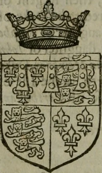 An illustration from A catalogve and succession of the kings, princes, dukes, marquesses, earles, and viscounts of this realme of England, since the Norman conquest, to this present yeere 1622. Together with their armes, wiues, and children; the times of their deaths and burials, with many of their memorable actions, 1622, leaf 253