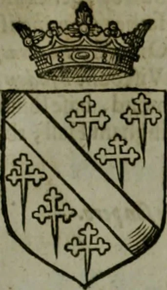 An illustration from A catalogve and succession of the kings, princes, dukes, marquesses, earles, and viscounts of this realme of England, since the Norman conquest, to this present yeere 1622. Together with their armes, wiues, and children; the times of their deaths and burials, with many of their memorable actions, 1622, leaf 254