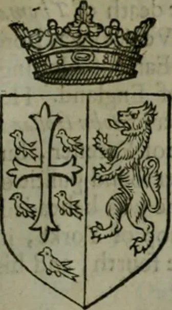 An illustration from A catalogve and succession of the kings, princes, dukes, marquesses, earles, and viscounts of this realme of England, since the Norman conquest, to this present yeere 1622. Together with their armes, wiues, and children; the times of their deaths and burials, with many of their memorable actions, 1622, leaf 262