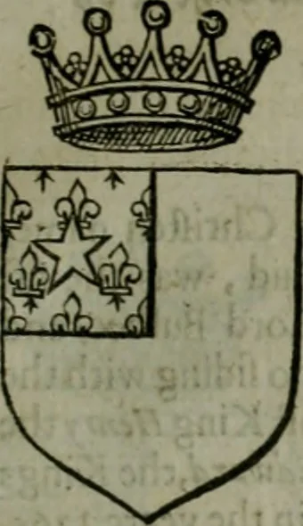 An illustration from A catalogve and succession of the kings, princes, dukes, marquesses, earles, and viscounts of this realme of England, since the Norman conquest, to this present yeere 1622. Together with their armes, wiues, and children; the times of their deaths and burials, with many of their memorable actions, 1622, leaf 268
