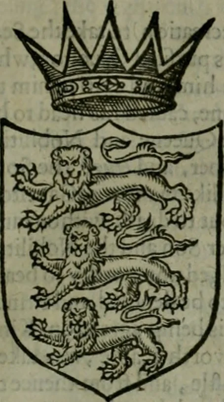 An illustration from A catalogve and succession of the kings, princes, dukes, marquesses, earles, and viscounts of this realme of England, since the Norman conquest, to this present yeere 1622. Together with their armes, wiues, and children; the times of their deaths and burials, with many of their memorable actions, 1622, leaf 28