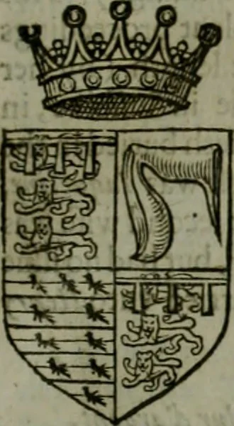 An illustration from A catalogve and succession of the kings, princes, dukes, marquesses, earles, and viscounts of this realme of England, since the Norman conquest, to this present yeere 1622. Together with their armes, wiues, and children; the times of their deaths and burials, with many of their memorable actions, 1622, leaf 284