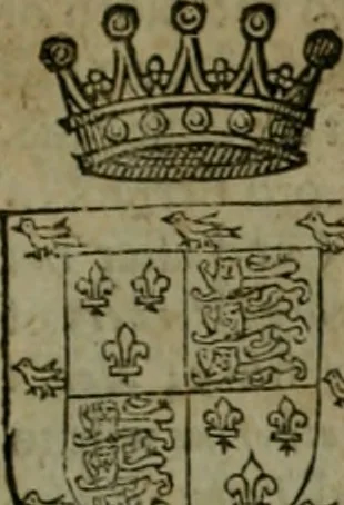 An illustration from A catalogve and succession of the kings, princes, dukes, marquesses, earles, and viscounts of this realme of England, since the Norman conquest, to this present yeere 1622. Together with their armes, wiues, and children; the times of their deaths and burials, with many of their memorable actions, 1622, leaf 286