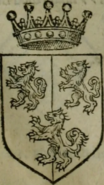 An illustration from A catalogve and succession of the kings, princes, dukes, marquesses, earles, and viscounts of this realme of England, since the Norman conquest, to this present yeere 1622. Together with their armes, wiues, and children; the times of their deaths and burials, with many of their memorable actions, 1622, leaf 286