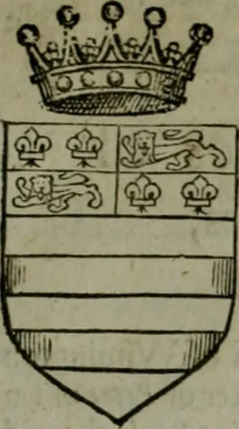 An illustration from A catalogve and succession of the kings, princes, dukes, marquesses, earles, and viscounts of this realme of England, since the Norman conquest, to this present yeere 1622. Together with their armes, wiues, and children; the times of their deaths and burials, with many of their memorable actions, 1622, leaf 294