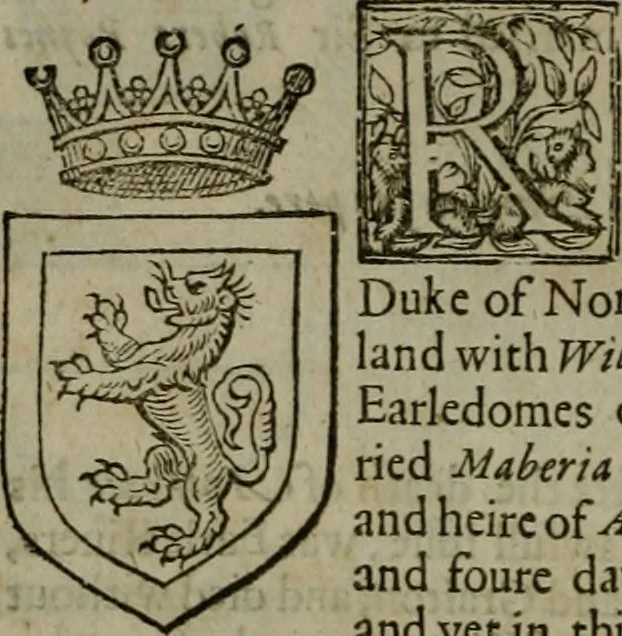 An illustration from A catalogve and succession of the kings, princes, dukes, marquesses, earles, and viscounts of this realme of England, since the Norman conquest, to this present yeere 1622. Together with their armes, wiues, and children; the times of their deaths and burials, with many of their memorable actions, 1622, leaf 297