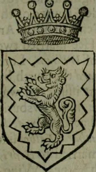 An illustration from A catalogve and succession of the kings, princes, dukes, marquesses, earles, and viscounts of this realme of England, since the Norman conquest, to this present yeere 1622. Together with their armes, wiues, and children; the times of their deaths and burials, with many of their memorable actions, 1622, leaf 300