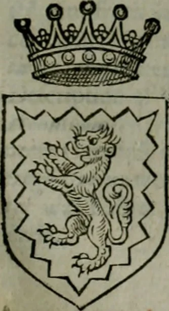 An illustration from A catalogve and succession of the kings, princes, dukes, marquesses, earles, and viscounts of this realme of England, since the Norman conquest, to this present yeere 1622. Together with their armes, wiues, and children; the times of their deaths and burials, with many of their memorable actions, 1622, leaf 302