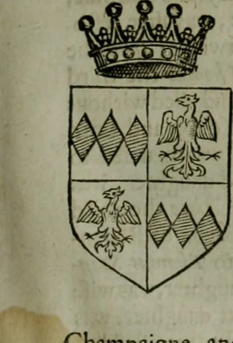 An illustration from A catalogve and succession of the kings, princes, dukes, marquesses, earles, and viscounts of this realme of England, since the Norman conquest, to this present yeere 1622. Together with their armes, wiues, and children; the times of their deaths and burials, with many of their memorable actions, 1622, leaf 308