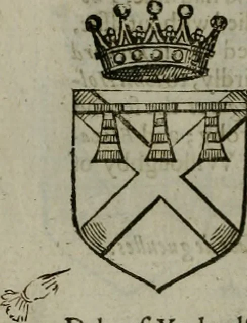 An illustration from A catalogve and succession of the kings, princes, dukes, marquesses, earles, and viscounts of this realme of England, since the Norman conquest, to this present yeere 1622. Together with their armes, wiues, and children; the times of their deaths and burials, with many of their memorable actions, 1622, leaf 309