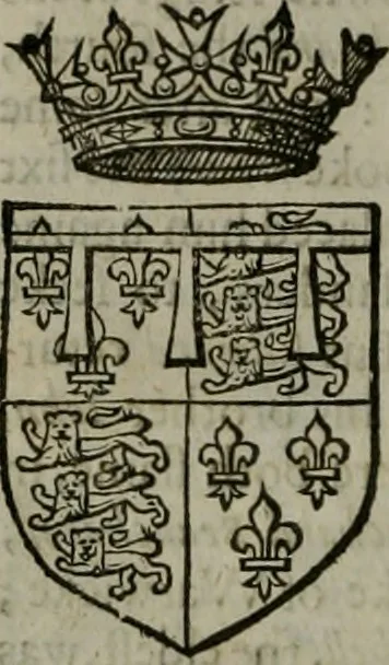 An illustration from A catalogve and succession of the kings, princes, dukes, marquesses, earles, and viscounts of this realme of England, since the Norman conquest, to this present yeere 1622. Together with their armes, wiues, and children; the times of their deaths and burials, with many of their memorable actions, 1622, leaf 311
