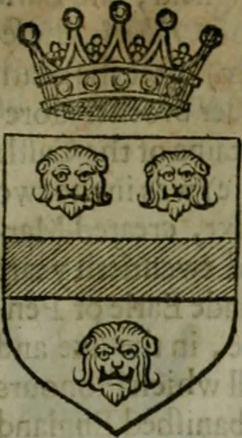 An illustration from A catalogve and succession of the kings, princes, dukes, marquesses, earles, and viscounts of this realme of England, since the Norman conquest, to this present yeere 1622. Together with their armes, wiues, and children; the times of their deaths and burials, with many of their memorable actions, 1622, leaf 316