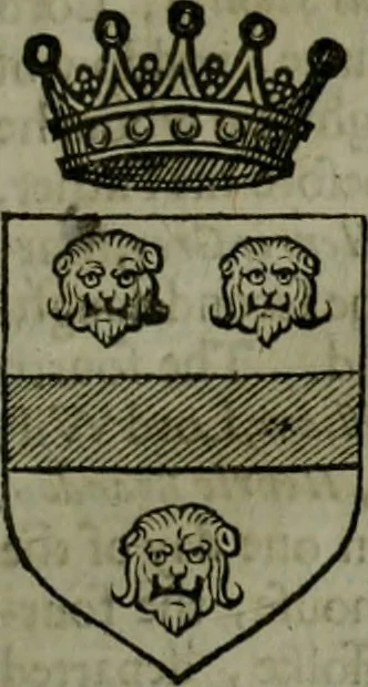 An illustration from A catalogve and succession of the kings, princes, dukes, marquesses, earles, and viscounts of this realme of England, since the Norman conquest, to this present yeere 1622. Together with their armes, wiues, and children; the times of their deaths and burials, with many of their memorable actions, 1622, leaf 318