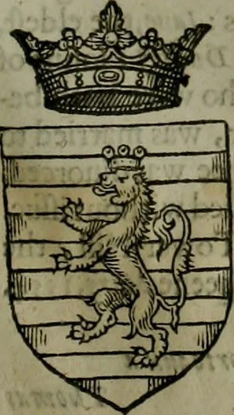 An illustration from A catalogve and succession of the kings, princes, dukes, marquesses, earles, and viscounts of this realme of England, since the Norman conquest, to this present yeere 1622. Together with their armes, wiues, and children; the times of their deaths and burials, with many of their memorable actions, 1622, leaf 318