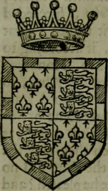 An illustration from A catalogve and succession of the kings, princes, dukes, marquesses, earles, and viscounts of this realme of England, since the Norman conquest, to this present yeere 1622. Together with their armes, wiues, and children; the times of their deaths and burials, with many of their memorable actions, 1622, leaf 322