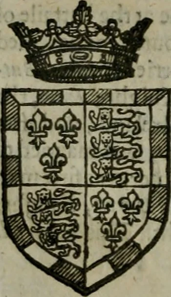 An illustration from A catalogve and succession of the kings, princes, dukes, marquesses, earles, and viscounts of this realme of England, since the Norman conquest, to this present yeere 1622. Together with their armes, wiues, and children; the times of their deaths and burials, with many of their memorable actions, 1622, leaf 325