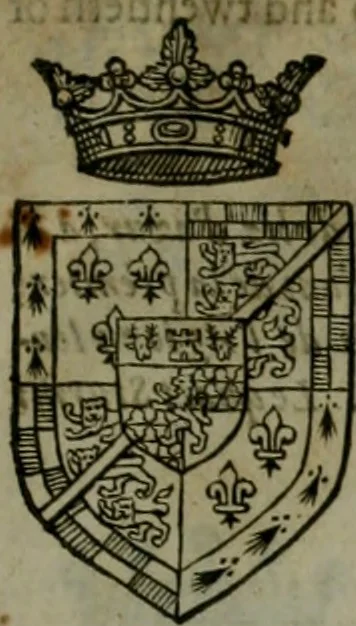 An illustration from A catalogve and succession of the kings, princes, dukes, marquesses, earles, and viscounts of this realme of England, since the Norman conquest, to this present yeere 1622. Together with their armes, wiues, and children; the times of their deaths and burials, with many of their memorable actions, 1622, leaf 326