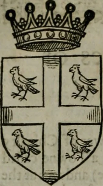 An illustration from A catalogve and succession of the kings, princes, dukes, marquesses, earles, and viscounts of this realme of England, since the Norman conquest, to this present yeere 1622. Together with their armes, wiues, and children; the times of their deaths and burials, with many of their memorable actions, 1622, leaf 333