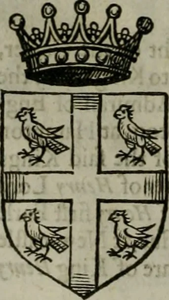An illustration from A catalogve and succession of the kings, princes, dukes, marquesses, earles, and viscounts of this realme of England, since the Norman conquest, to this present yeere 1622. Together with their armes, wiues, and children; the times of their deaths and burials, with many of their memorable actions, 1622, leaf 333