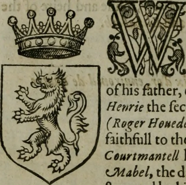 An illustration from A catalogve and succession of the kings, princes, dukes, marquesses, earles, and viscounts of this realme of England, since the Norman conquest, to this present yeere 1622. Together with their armes, wiues, and children; the times of their deaths and burials, with many of their memorable actions, 1622, leaf 335